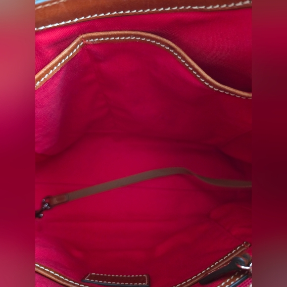 ✨️LIKE NEW✨️: DOONEY & BOURKE NAVY-BLUE & COGNAC Leather Shoulder Bag - Picture 7 of 11